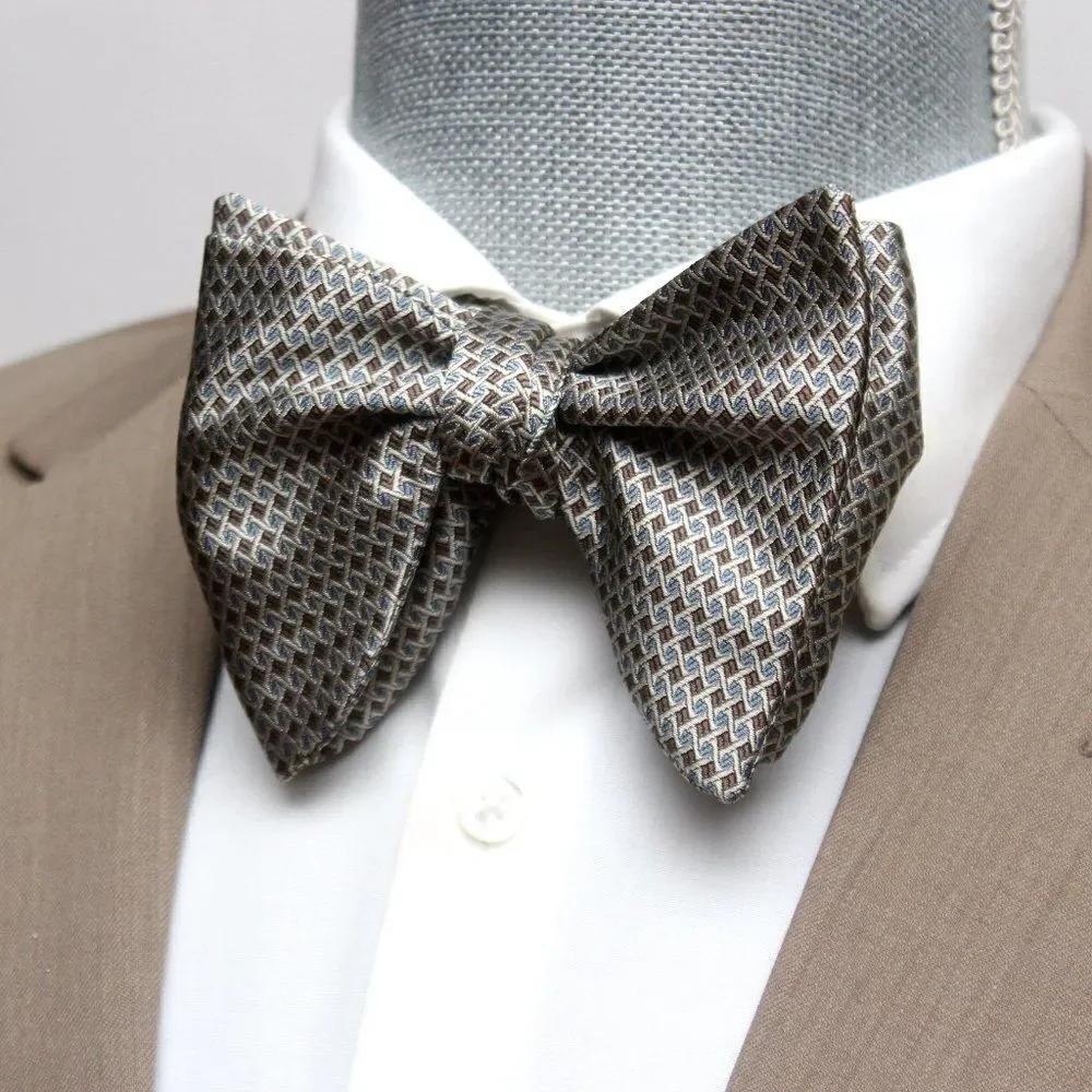 Men's Self‎ tied Bow Tie Big Butterfly Bow tie SR597 Small Ornament Brown Blue